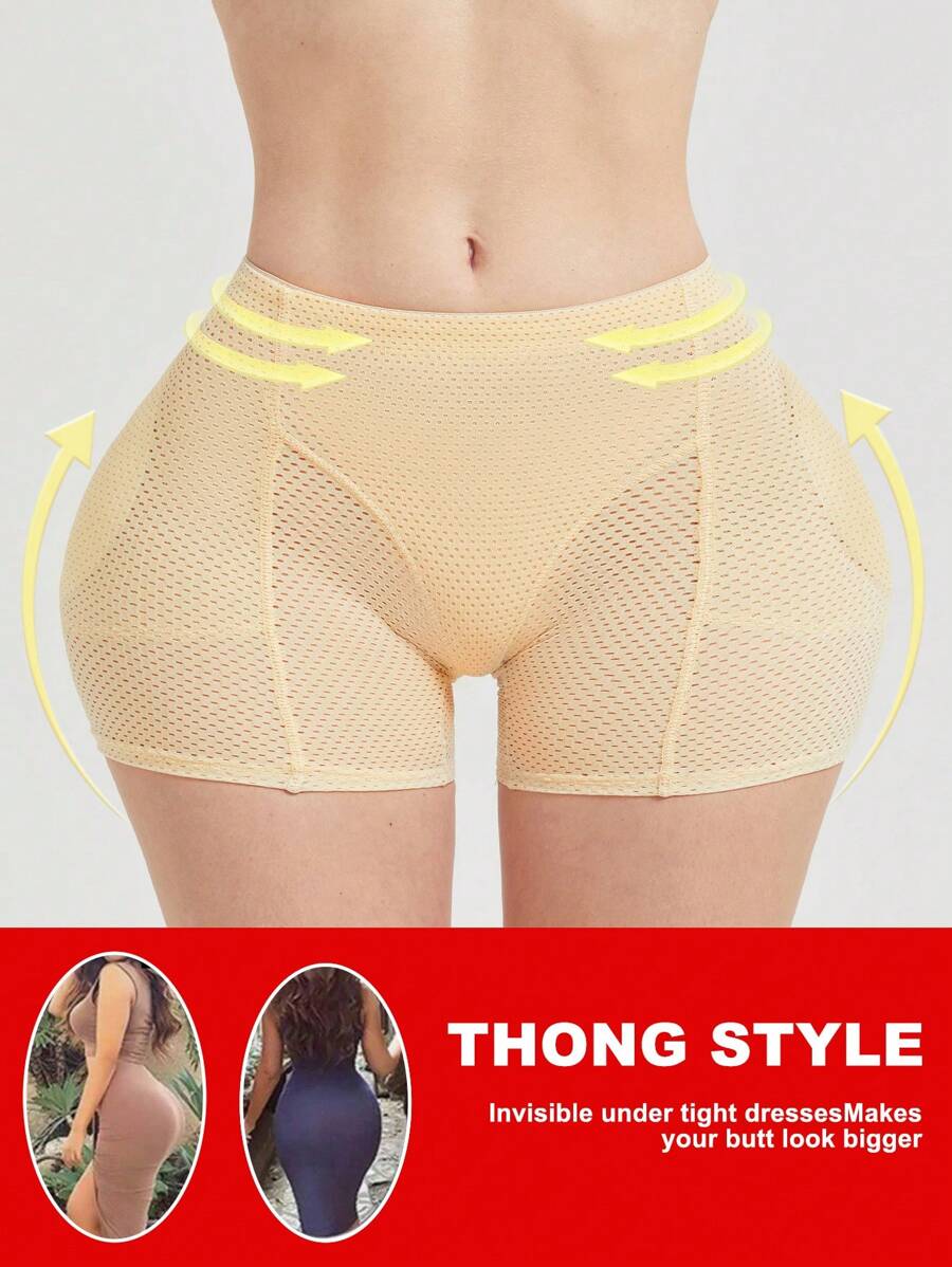 Ladies' Waist-Binding Hip-Lifting Body-Shaping Shorts With Detachable Sponge Pad