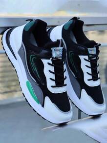 Herren atmungsaktive Laufschuhe, Athletische Walkingschuhe, Fitness Sneaker, rutschfest und langanhaltend - Schwarz - Übersicht 2