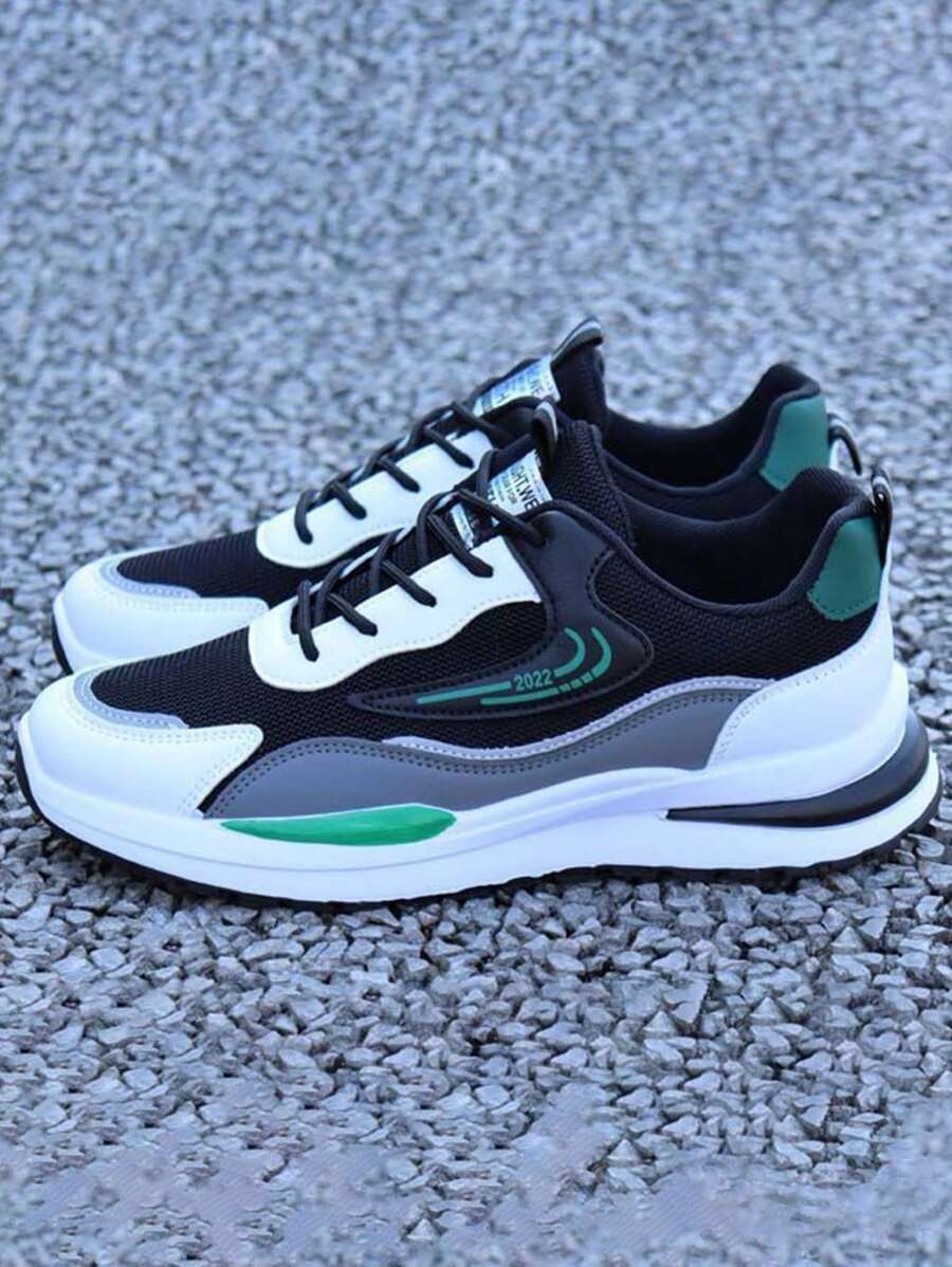 Herren atmungsaktive Laufschuhe, Athletische Walkingschuhe, Fitness Sneaker, rutschfest und langanhaltend - Schwarz - Übersicht 1