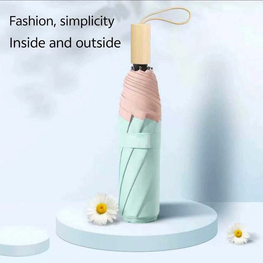 Ô gấp nhỏ, dễ mở, thích hợp sử dụng hàng ngày và du lịch, nhỏ và đẹp, đa chức năng, thích hợp cho nơi làm việc mới và cổ cồn trắng, rất thích hợp cho công việc, du lịch, đi làm, nhỏ và nhẹ, ô gấp chống thấm nước mạnh mẽ và di động, bảo vệ nâng cao, thích hợp cho ngày nắng và ngày mưa thời trang ô mini-mini mở bằng tay, thiết kế gấp nhỏ gọn di động - màu xanh lá - Xem 1