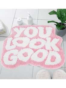 粉色浴室垫，柔软毛绒浴室地毯，防滑吸水淋浴垫，易清洁地毯，适用于家居装饰，家居浴室装饰，户外地毯，门垫，秋季装饰，浴室配件，返校入口装饰 - 彩色 - 查看 5