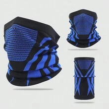 1 件针织涤纶男士防风冬季保暖围巾面罩女士颈部保暖帽半滑雪面罩、寒冷天气冬季面罩、半拉法帽颈套、颈部保暖寒冷天气摩托车装备带透气孔 - 防风、防紫外线面罩、可机洗 - 适用于滑雪、单板滑雪、骑自行车、骑摩托车、登山、钓鱼和其他冬季运动 - 彩色 - 查看 15