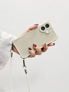 1 个角切口 TPU 手机壳，白色，全相机镜头保护，4 个角凸起，防震，带可拆卸吊带和挂绳，简单/可爱/个性化/创意/时尚设计，兼容 11/11 Pro/11 Pro Max、 12/12 Pro/12 Pro Max、 13/13 Pro/13 Pro Max、 14/14 Pro/14 Plus/14 Pro Max、 15/15 Pro/15 Pro Max/15 Plus、 16/16 Pro/16 Plus/16 Pro Max - 白色 - 查看 4