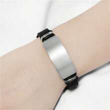 Custom Engraved Silicone Bracelet, Personalized ID Wristband, Names Date Phone Number Text Mantra Customized Nameplate Rubber Bangle For Youth Adults, Adjustable - Multicolor - View 6