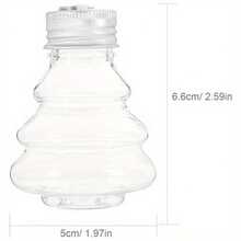 (免费赠送 5 包随机颜色填充泡沫球) 16 个 DIY 圣诞树装饰瓶、圣诞树挂帘 - 50ml 迷你塑料空装饰瓶带挂环，适合节日和婚礼装饰 - 透明掛件16件 - 查看 3