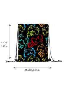 3D Printing GAME Theme Bundle Pocket, Colourful Drawstring Backpack, Sport Gym Training Storage Bag