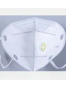 5 件装 KN95 灰色 3D 口罩带呼吸阀，包括熔喷布和活性炭防尘面罩 - 彩色 - 查看 4