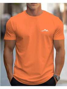 Camiseta Masculina Com Estampa de Montanha