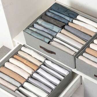 1pc 16-Grids Pants & Clothes Storage Box, Linen Fabric Organizer Box For Wardrobe Drawer, Double Layer Dividedbedroom,Organizer,Organiser,Home Storage,White T Shirt Women,Black Pants Women,Ladies Winter Clothes,Dress,Winter Clothes For Ladies,Elegant Woman Dresses,White Shirt For Ladies,Long Sleeve,White Jumpsuit For Women,Spring Dresses For Women,Spring Outfits For Women,Spring,Spring Clothes,Minimalist,Summer Tops