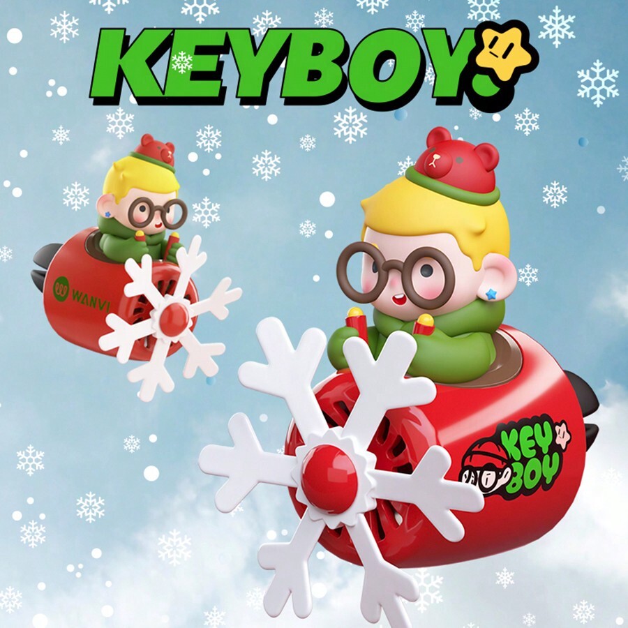 Christmas New Year Pilot Car Air Fresheners Rotating Snowflake Plane