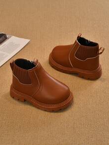 2024新款春秋英伦风格防滑靴 - 棕色 - 查看 2