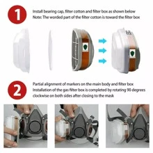 Half Face 6200 7 In1 Reusable Respirator Mask Filters Anti-Dust Gas Mask Ideal For Spray Painting, Sanding, Pesticide Spraying, Building Work, Chemical