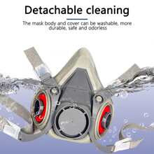 Half Face 6200 7 In1 Reusable Respirator Mask Filters Anti-Dust Gas Mask Ideal For Spray Painting, Sanding, Pesticide Spraying, Building Work, Chemical