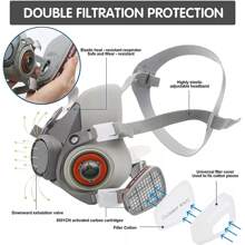 Half Face 6200 7 In1 Reusable Respirator Mask Filters Anti-Dust Gas Mask Ideal For Spray Painting, Sanding, Pesticide Spraying, Building Work, Chemical