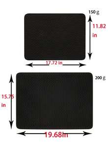 超大双层猫砂垫 - 防溅防漏，采用 EVA 材料制成，适合废物 - 黑色 - 查看 2