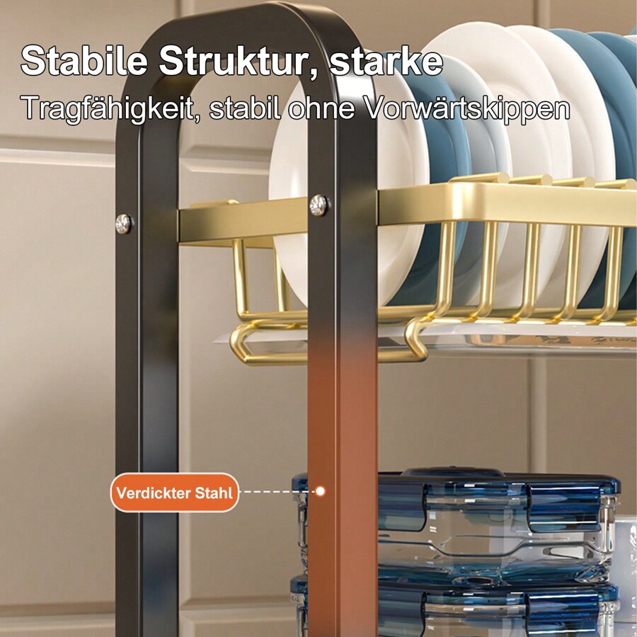 Escurridor de platos, escurridor de platos multifuncional, 2 niveles