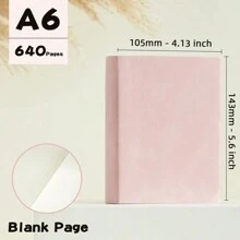 1 peça, caderno super grosso A6 (4,13 * 5,6 polegadas) blocos de notas fofos cores criatividade papelaria 640 páginas capa de PU em branco papelaria material de escritório escolar (para esboços e grafite)