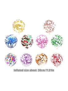 Bộ 12 quả bóng bay cao su trong suốt nhiều màu sắc 12 inch, thích hợp để trang trí tiệc cưới sinh nhật - Nhiều màu - Xem 2