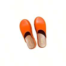 Mule Clog Slip On Platform Closed Toe Sandals - Orange - View 3
