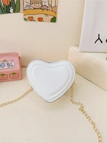 精致迷你情侣女士斜挎包，送给女生的小礼物，小巧轻便，PU拉链闭合轻质金属链条，适合旅行、聚会和约会，带有随机徽标字母。