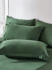 7 Piece Bed In A Bag Comforter Set Queen, Fashion Solid Geometry   Comforter And Sheet,Pillowcase Set, Soft Microfiber , Comfortable And Warm Bedding Set,Bedroom Decor For All Seasons,Ideal Gift - Dark Green - View 9