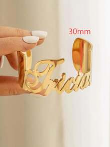 1 Retro Personalized Fashion Street Custom Name Wide Face Bracelet For Women Men, Daily, Work, Dating, Gift-Giving, Valentine's Day, Festival, Party, Gold, Stylish, Colorful, Vintage, Hipster, Y2k, 2000s Fashion, Old Money, Custom, Personalized, Unique, Ideal Gifts For Him, Ideal Gifts For Her, Her, Boyfriend, Girlfriend, Dad, Mom, Family, Friends, For Anniversaries, For Birthdays, For Graduation, For Prom, For Party,School Supplies,Back To School,School Gift,For Office,For School,For Classroom,For Teacher Gifts,For University,For Colleague,For Dorm Rooms,For Teacher,For Boys And Girls,For Teenagers,Junior High School Students,Middle School Students,High School Senior High School Students,College Students,University Students,Freshman,Sophomore,Underclassmen