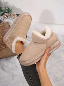 女士高帮保暖拖鞋，新款冬季款式，居家防滑毛绒保暖简约百搭女士冬鞋，全包覆穿着