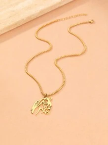 不锈钢项链动物马头吊坠颈链男士大气时尚嘻哈项链女士珠宝 - 項鍊 - 查看 11