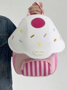 Mochila pequeña y linda con diseño de hongos, ideal para bebés - Multicolor - Ver 7