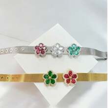 Women's Mesh Bracelet Pendant Clip Charm Fashion Blogger Elegant Woman - 金綠花 - 查看 3