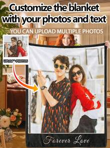 Couverture personnalisée avec photo. Personnalisez avec plusieurs photos et texte pour créer un cadeau sentimental unique pour vos proches. Parfait pour les anniversaires, les anniversaires de mariage et les étapes importantes. Apporte de la chaleur et du style à n'importe quel intérieur tout en célébrant les souvenirs et les moments précieux.