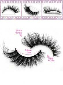 7 Pairs Asiteo New Fluffy Soft Fox Eye Lashes, Cat Eye Shape, Flared Ends, Natural & Lengthening, Faux Mink Eyelashes, Suitable For Vacation Wear - 眼尾拉長款 - 查看 3