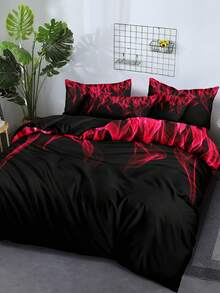 Bộ chăn ga gối họa tiết ngọn lửa tối giản & hiện đại 3 món - Mềm mại & thoải mái cho phòng ngủ, phòng khách và trang trí ký túc xá (1 vỏ chăn + 2 vỏ gối) - Nhiều màu - Xem 6