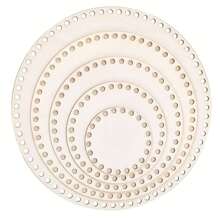 5pcs Unfinished Wooden Crochet Basket Bases - Blank Round Art Board, Suitable For DIY Knitting And Handicraft Projects