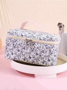 1 pieza Bolso organizador de maquillaje y cosméticos de gran capacidad, bolso de aseo para viaje, estuche de tocador plegable para herramientas de belleza, brochas de maquillaje, lápices de cejas, sombras de ojos, joyas, ropa interior, cepillo de dientes, productos para el cuidado de la piel, cepillo de pelo, esmalte de uñas, perfume, artículos de papelería, electrónicos - regalo de vacaciones