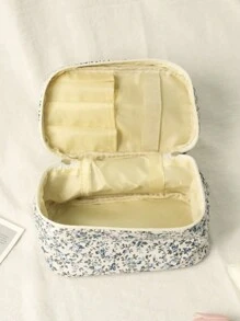 1 pieza Bolso organizador de maquillaje y cosméticos de gran capacidad, bolso de aseo para viaje, estuche de tocador plegable para herramientas de belleza, brochas de maquillaje, lápices de cejas, sombras de ojos, joyas, ropa interior, cepillo de dientes, productos para el cuidado de la piel, cepillo de pelo, esmalte de uñas, perfume, artículos de papelería, electrónicos - regalo de vacaciones
