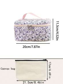 1 pieza Bolso organizador de maquillaje y cosméticos de gran capacidad, bolso de aseo para viaje, estuche de tocador plegable para herramientas de belleza, brochas de maquillaje, lápices de cejas, sombras de ojos, joyas, ropa interior, cepillo de dientes, productos para el cuidado de la piel, cepillo de pelo, esmalte de uñas, perfume, artículos de papelería, electrónicos - regalo de vacaciones