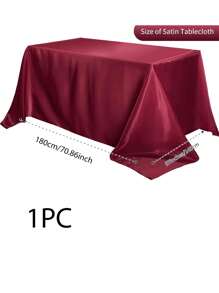 1 件 145*180cm/145*260cm 黑色/酒红色/紫色矩形桌布，亮缎桌布，光滑布艺桌布，适用于婚宴、派对活动、生日庆祝餐桌装饰 - 彩色 - 查看 14