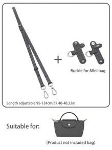 Adjustable Shoulder Strap Accessory For Le Pliage Mini Bag Upgrade, 95-124cm Length, Synthetic Fiber Material, No-Drill, Handheld Or Crossbody, Available In Brown/Grey/Black/Pink/Navy/Dark Purple