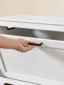 VASAGLE Banco de Zapatos, Zapatero de Entrada con Puerta Plegable, Divisor Interior Ajustable, con Asas Laterales Recortadas, 80 x 30 x 46 cm, Blanco - Blanco - Ver 7
