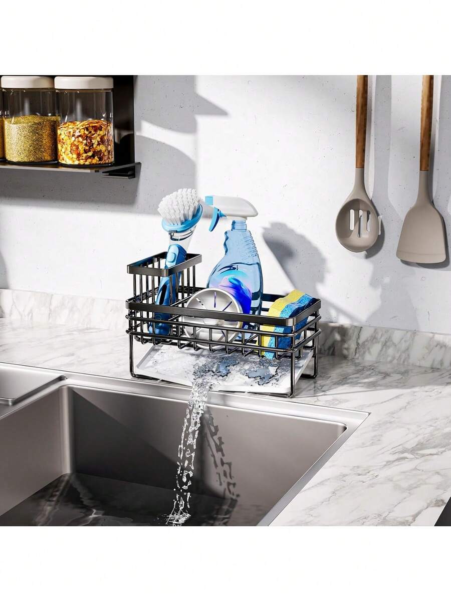 1 Piece Multifunctional Kitchen Sink Organiser With SelfDraining Tray