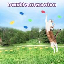 Ensemble de lance-jouets interactifs avec disques en mousse - Lance-jouets manuels pour cadeau d'amateurs de chats/chiens et jeux d'amour de maman de chien/chat. Jouet en plastique sans piles - Disques colorés pour jeux de fête et activités amusantes