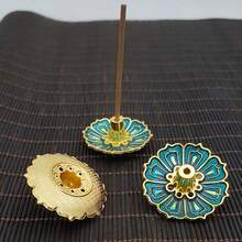 Bộ lư hương hoa sen, Đế đựng hương rỗng tráng men, Khay kim loại mini dùng trong gia đình, Đế đựng hương 9 lỗ bằng hợp kim, Đế lư hương hình quả bầu, Đĩa đựng hương dùng trong gia đình - Không mùi, Thích hợp cho Giáng sinh, Halloween, Lễ tạ ơn, Ngày của Cha - Nhiều màu - Xem 2