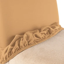 Set Of 6 Dining Chair Covers With Elastic - 米色 - 查看 4
