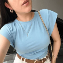 Women's Japanese Sleeve Muscle Tee Striped Elegant Summer Blouse - Skrikrosa - Visa 2