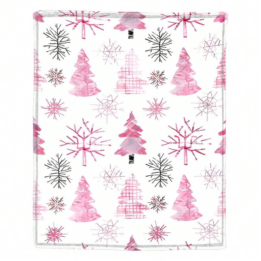 1pc Christmas Blanket With Snowflake Pattern, Soft And Cozy Flannel