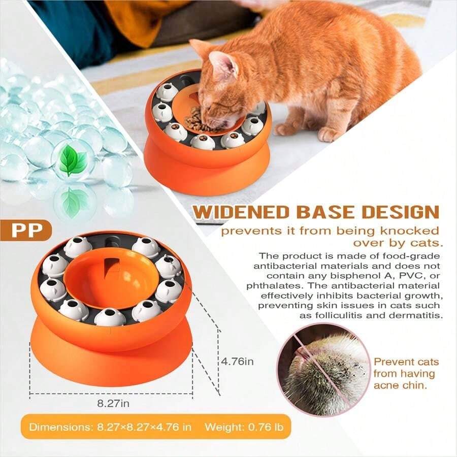 Cat Bowl Puzzle Toy Leak Food Slowly Feed Keep Cat Stomach Healthy