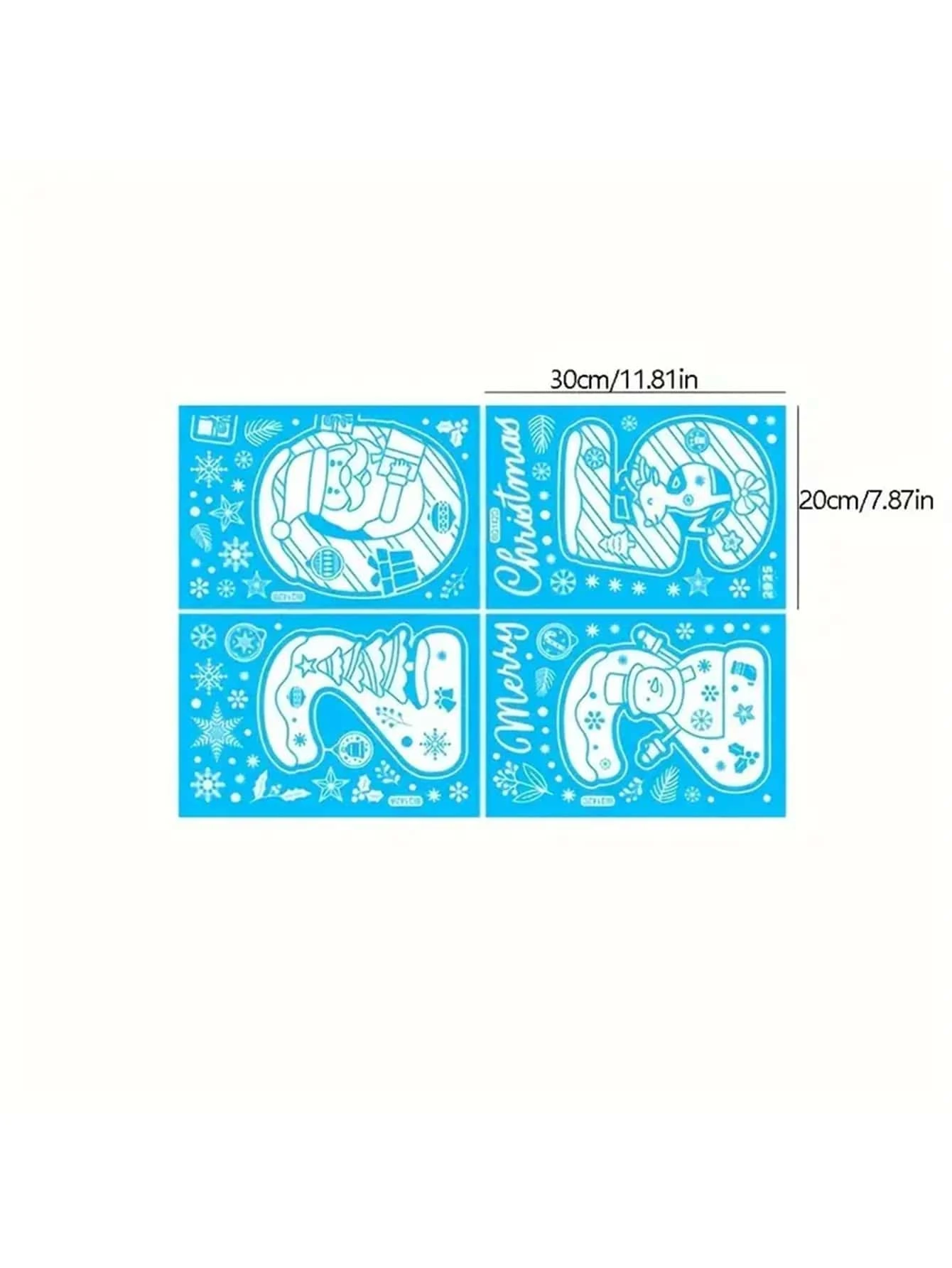 4 Sheets Christmas Window & Door Snowflake Static Stickers For