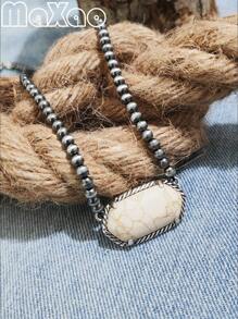 Vintage European & American Bohemian Style Turquoise Necklace For Women, Suitable For Party, Travel, Gift For Festivals & Anniversaries. Please Share Photo Review If You Like The Product.