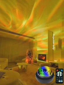 1 máy chiếu YETHKE Aurora - Đèn LED 2 trong 1 Northern Lights & Ocean Wave, Đèn chiếu sao USB LED với 14 hiệu ứng ánh sáng - Điều khiển từ xa, Đèn ngủ dùng nguồn USB cho phòng ngủ, phòng trò chơi, rạp hát tại nhà, trần nhà và tiệc tùng - Đổi màu, có thể điều chỉnh độ sáng và tiết kiệm năng lượng - Nhiều màu - Xem 4